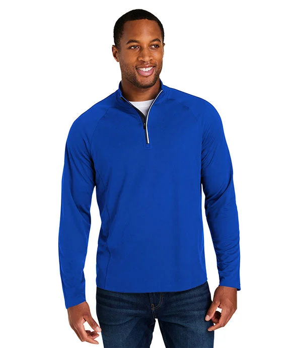 CE418 - Core 365 Mens Origin Performance Pique Quarter-Zip | True Royal/Carbon