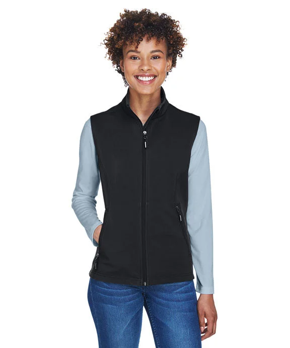 CE701W - Core 365 Ladies Cruise Two-Layer Fleece Bonded Soft Shell Vest | Black