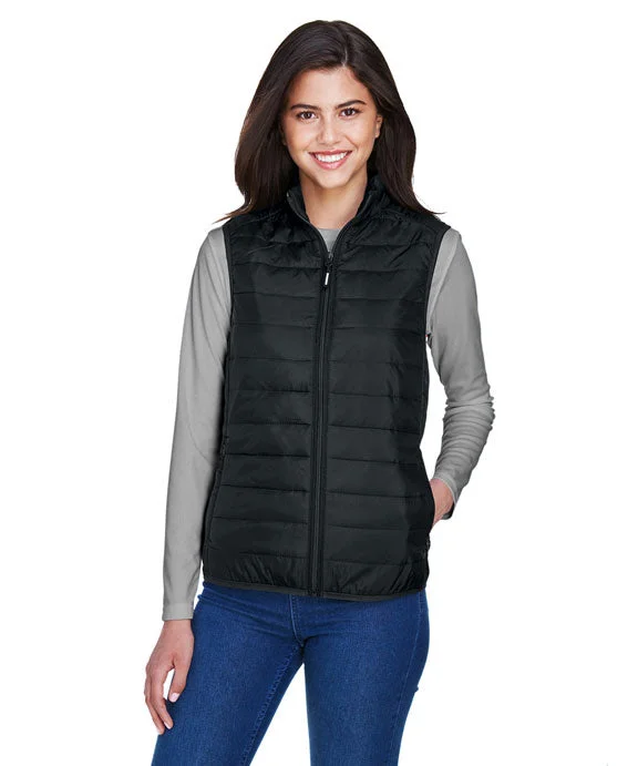 CE702W - Core 365 Ladies Prevail Packable Puffer Vest | Black