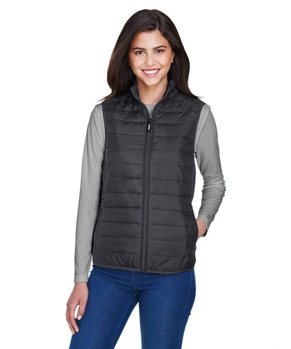 CE702W - Core 365 Ladies Prevail Packable Puffer Vest | Carbon