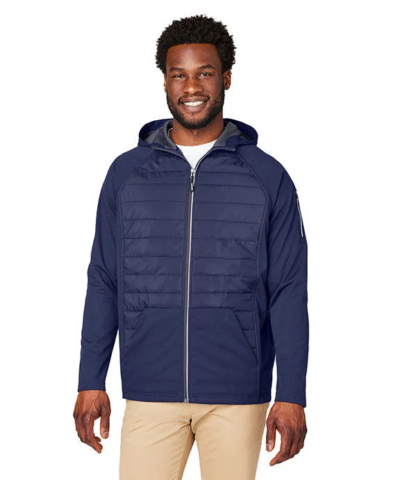 CE808 - Core 365 Unisex Techno Lite Hybrid Hooded Jacket | Classic Navy