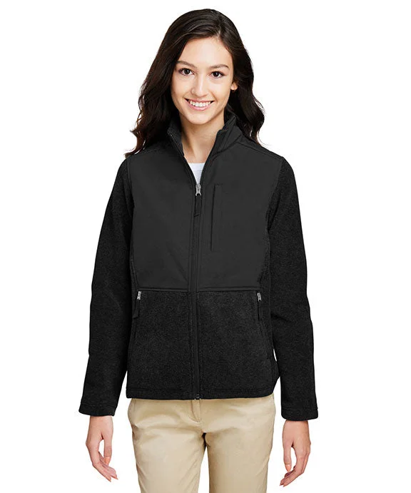 CE890W - Core 365 Ladies Journey Summit Hybrid Full-Zip Jacket | Black/Black