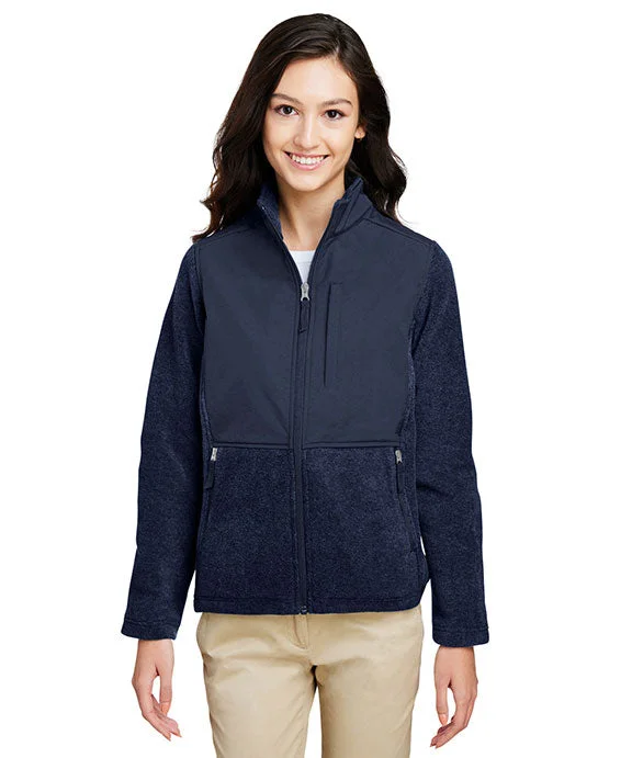 CE890W - Core 365 Ladies Journey Summit Hybrid Full-Zip Jacket | Classic Navy/Classic Navy