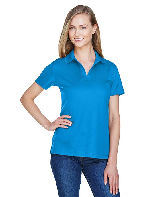 DG20W - Devon & Jones CrownLux Performance® Ladies Plaited Polo Shirt | Ocean Blue