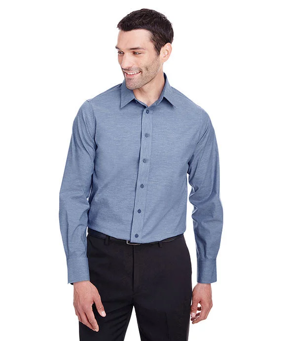 DG562 - Devon & Jones Mens Crown Collection™ Stretch Pinpoint Chambray Shirt | Navy