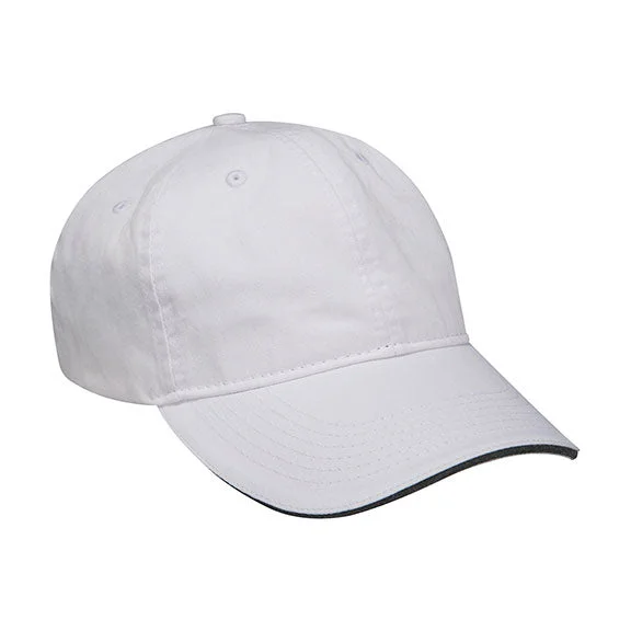 LP107 - Adams Icon Semi-Structured Sandwich Visor Cap | White/Black