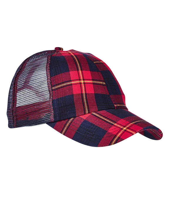 VB101 - Adams Vibe Cap | Red/Navy Plaid