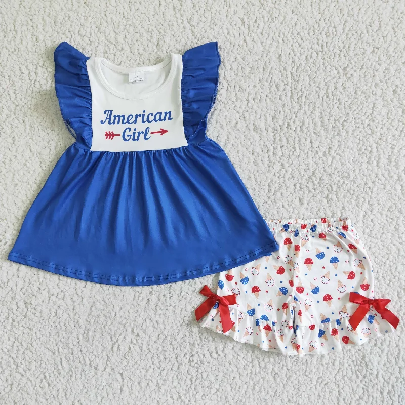 American girl letters tops Shorts Set GSSO0042