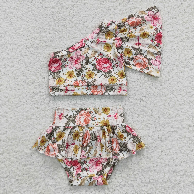 baby floral tops bummies sets GBO0157