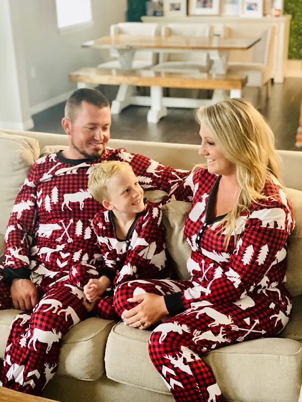 Bear/Moose Plaid Holiday Pajama Set