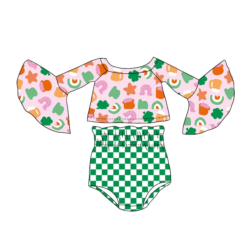 GBO0248 pre-order baby girl clothes girl St. Patrick day summer bummies sets