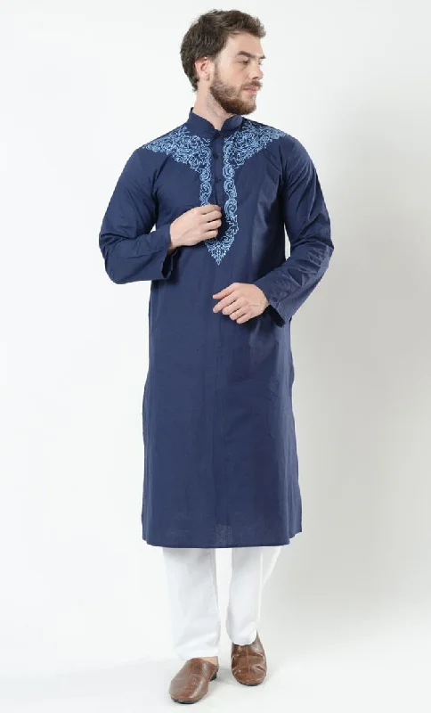 Men's Embroidered Kurta and Pant Set