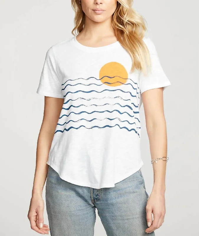 Modern Sunset Gauze Jersey Tee In White