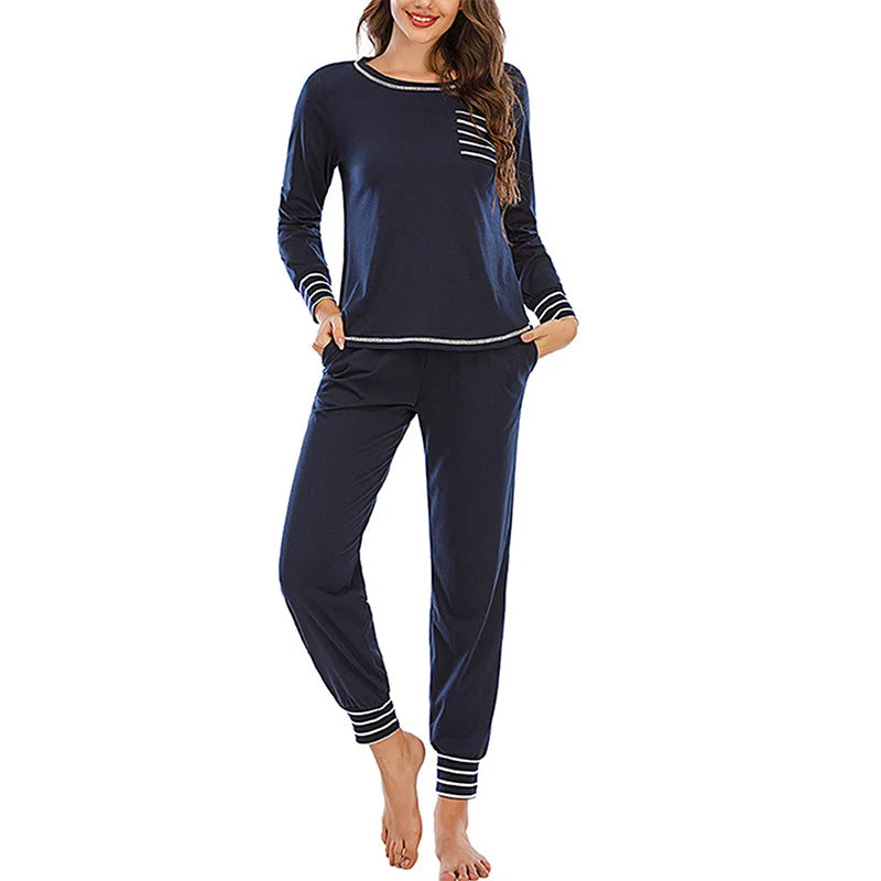 Women's Pajama Set Sleepshirt Long Sleeve Tops Pants Trousers Nightwear Homewear