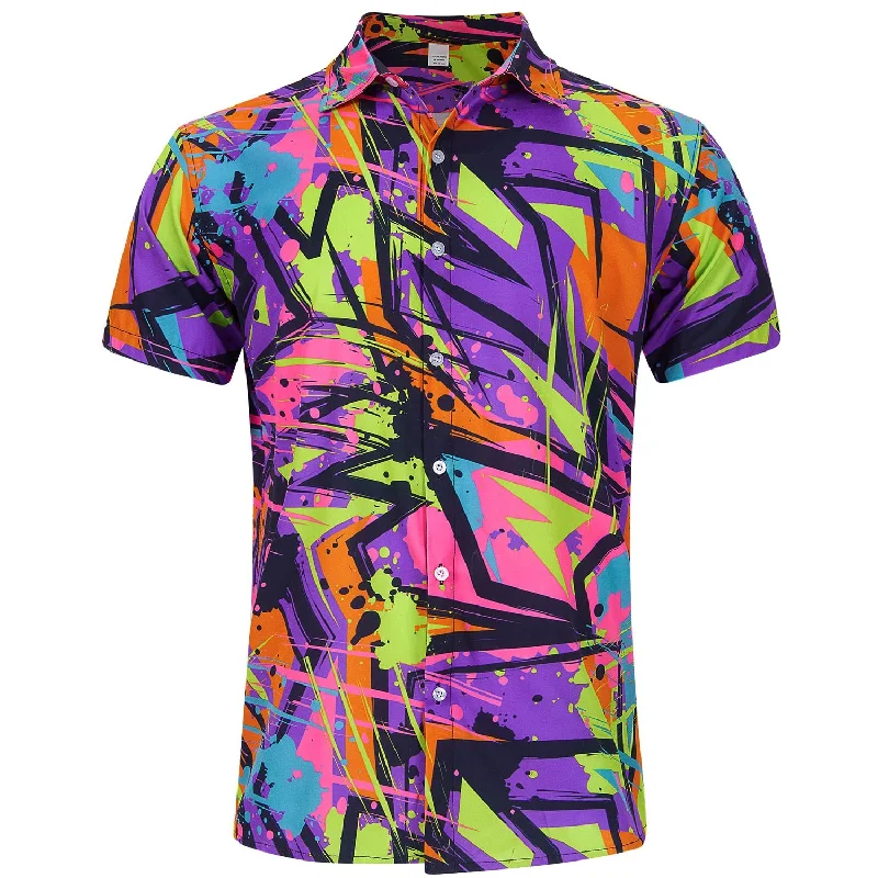 80s Colorful Graffiti Funny Hawaiian Shirt