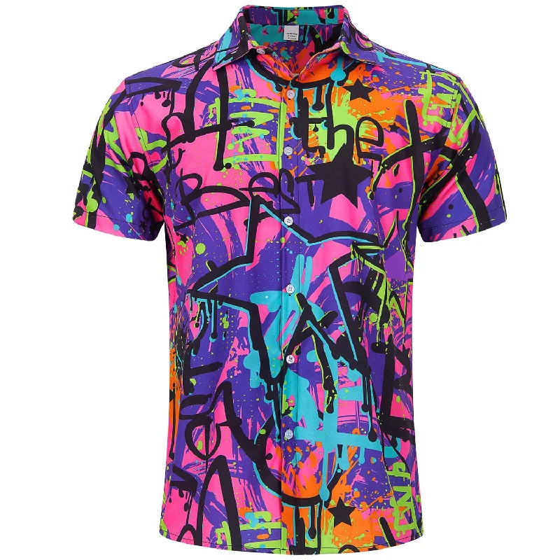 80s Colorful Graffiti Funny Hawaiian Shirt