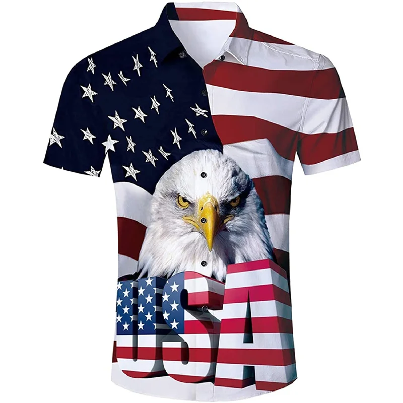 American Flag Eagle Funny Hawaiian Shirt