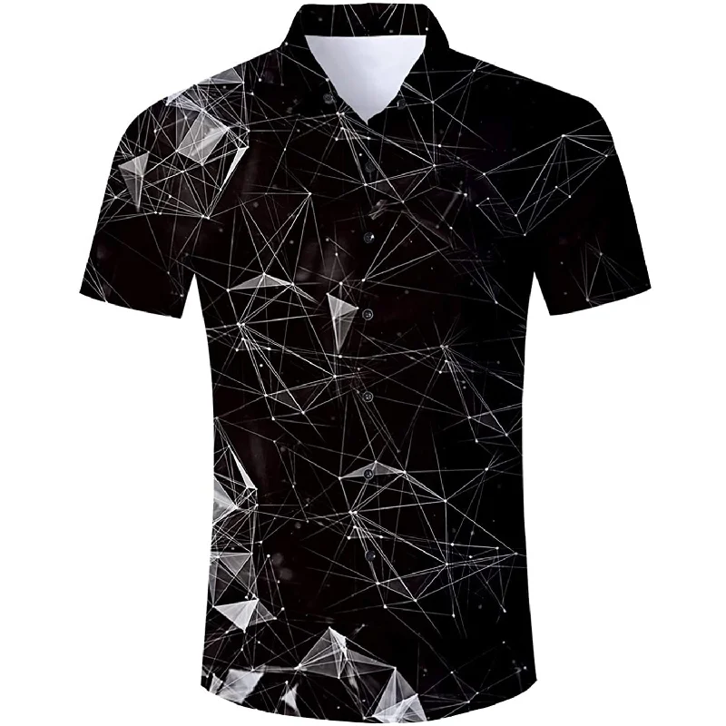 Black Geometry Funny Hawaiian Shirt