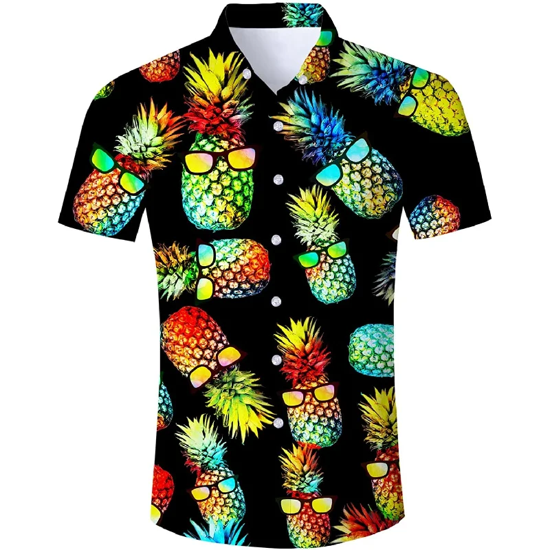 Black Sunglasses Pineapple Funny Hawaiian Shirt