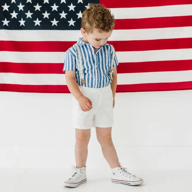 Blue Stripe Boy's Button Down Shirt