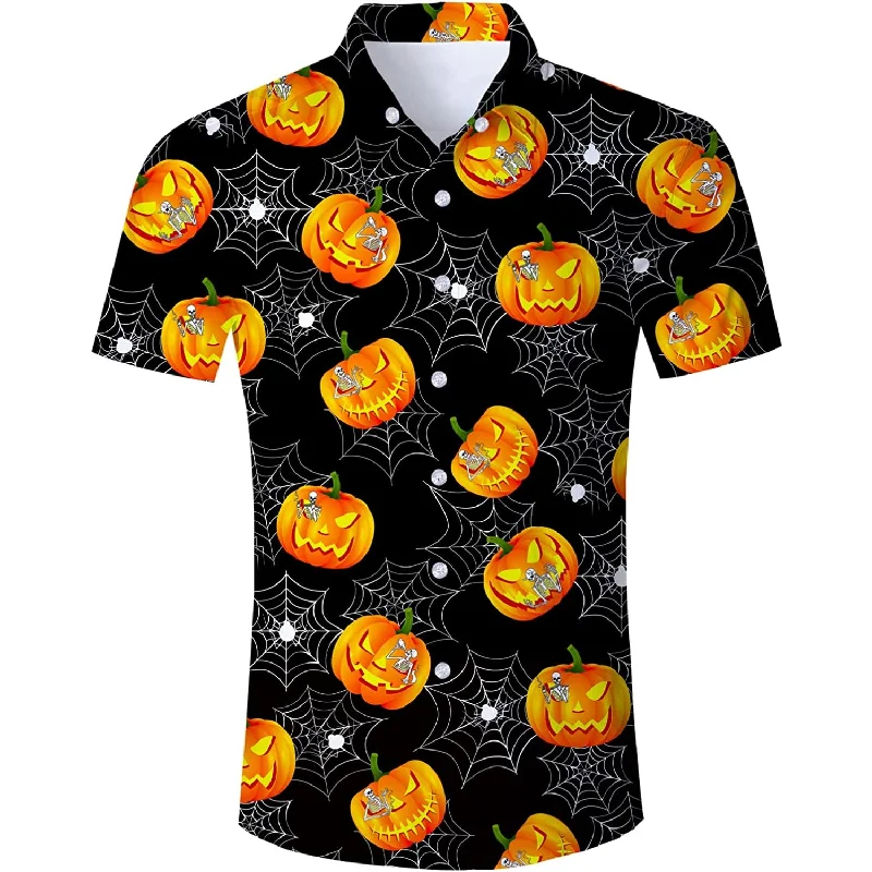 Halloween Spider Pumpkin Funny Hawaiian Shirt