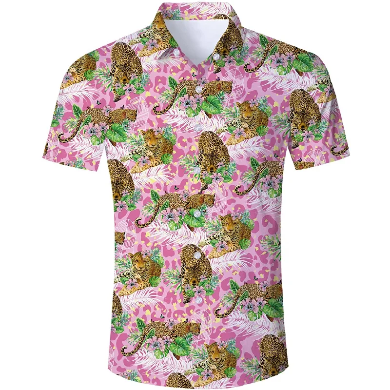 Leopard Pink Funny Hawaiian Shirt