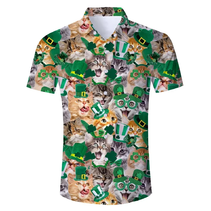 St Patrick's Cat Funny Hawaiian Shirt