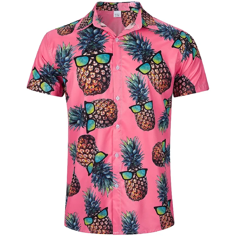 Sunglasses Pineapple Pink Funny Hawaiian Shirt