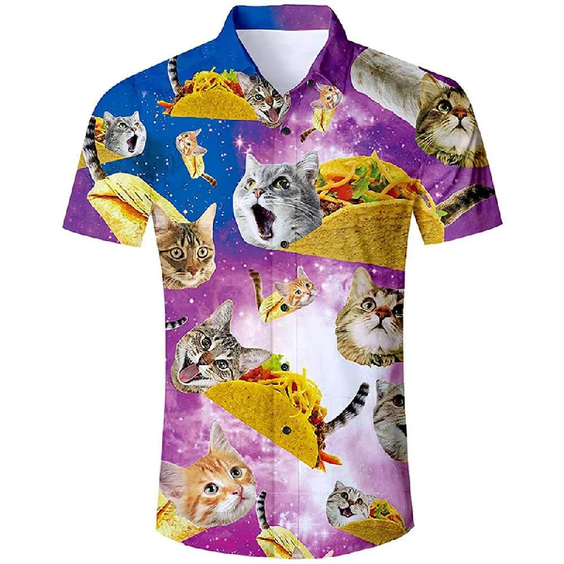 Pink Taco Cat Funny Hawaiian Shirt