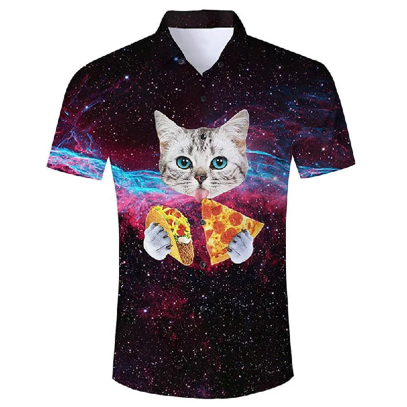 Taco Pizza Cat Funny Hawaiian Shirt