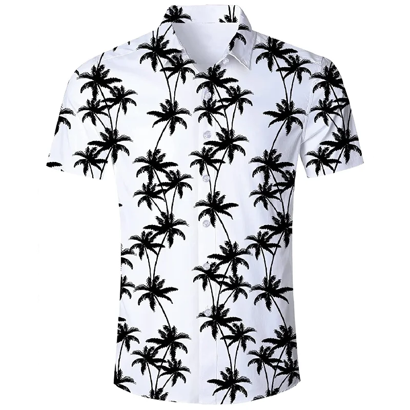 White Palm Tree Funny Button Up Shirt