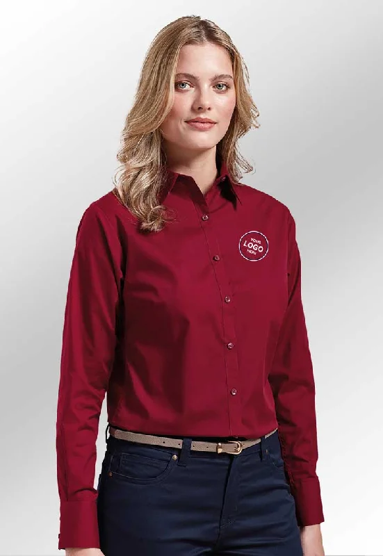 Women's Poplin Blouse PR300 - Bundle of 8 with Free Logos