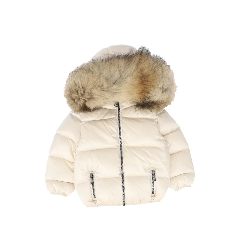 COLMAR BEIGE FUR TRIM PUFFER COAT [FINAL SALE]