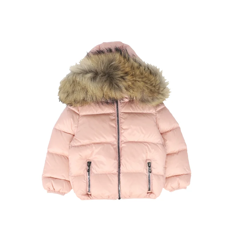 COLMAR PINK FUR TRIM PUFFER COAT [FINAL SALE]