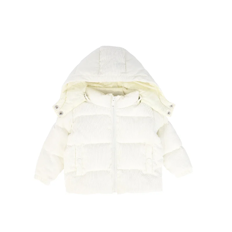 DENALI CREAM CORDUROY PUFFER COAT