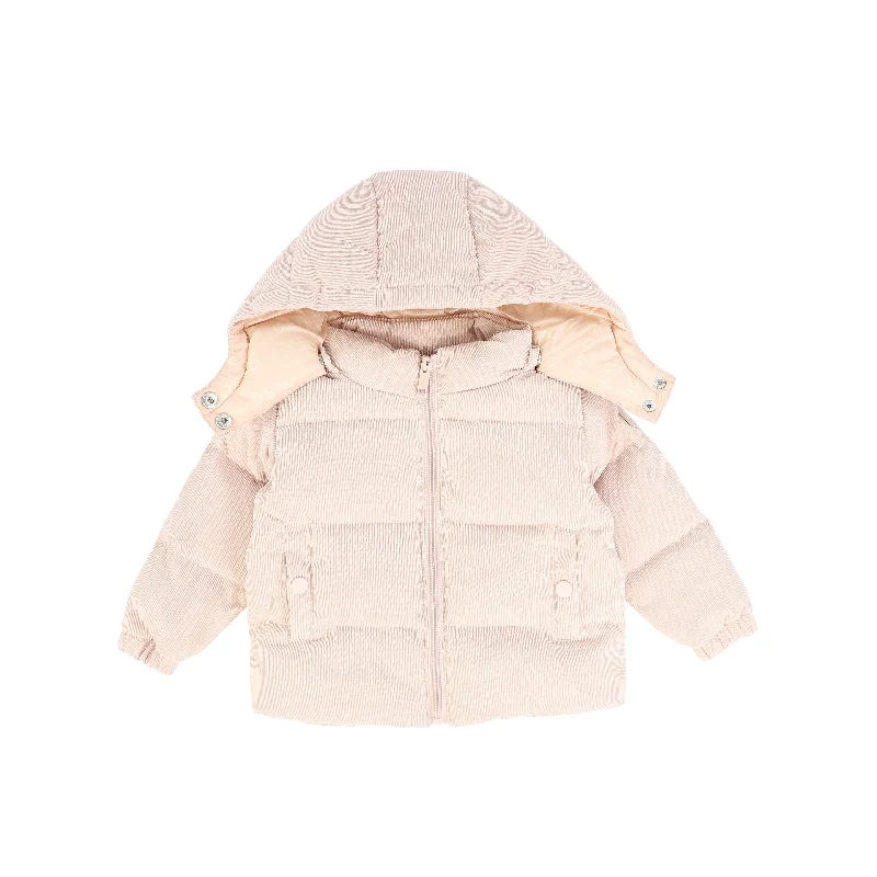 DENALI PINK CORDUROY PUFFER COAT