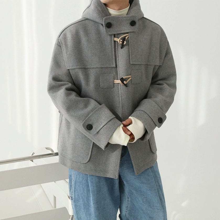 RT No. 10330 WOOLEN DUFFLE HOODED COAT