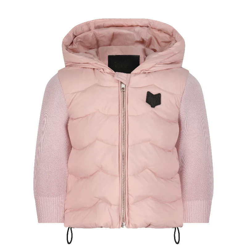 SCOTCH BONNET PINK PUFFER/KNIT COAT