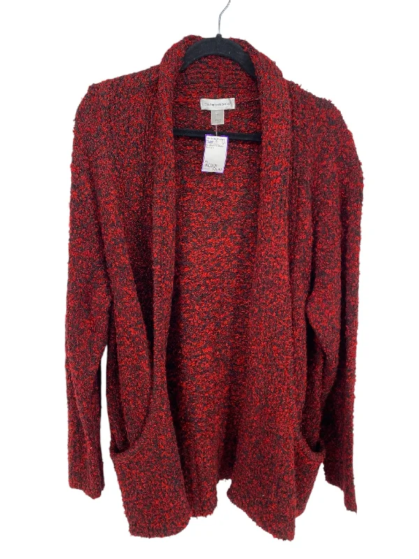 Christopher & Banks Misses Size XL Red Print Cardigan