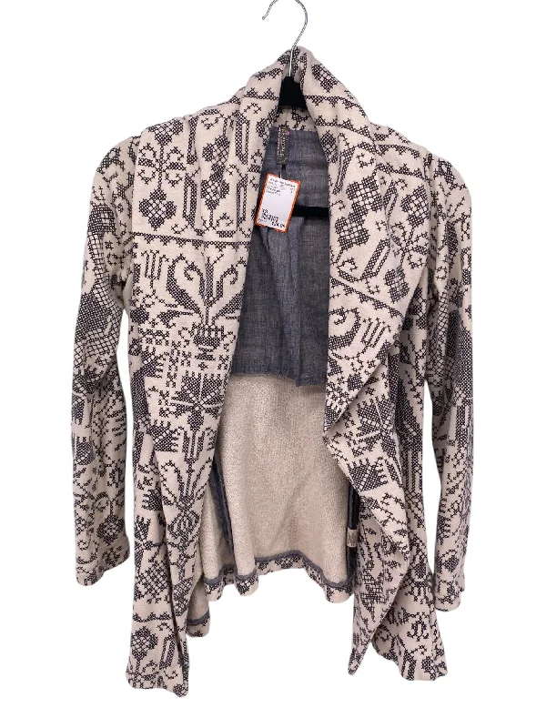 Free people Misses Size XS Cream Print Cardigan