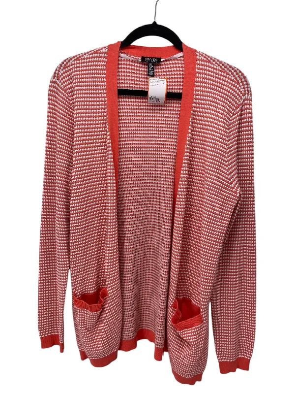 Jones New York Misses Size Large Coral Print Cardigan