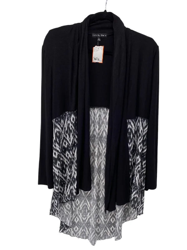 Kim & Cami Misses Size Small Black Print Cardigan