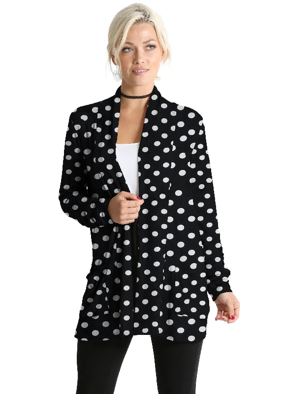 Big Black Dots Pocket Ruched Sleeve