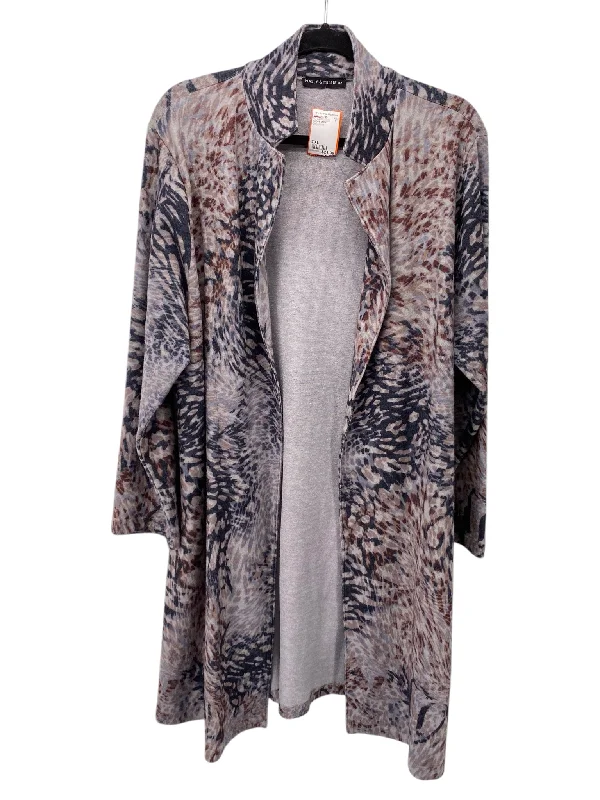 Nally & Millie Women Size XXL Grey Print CD Cardigan