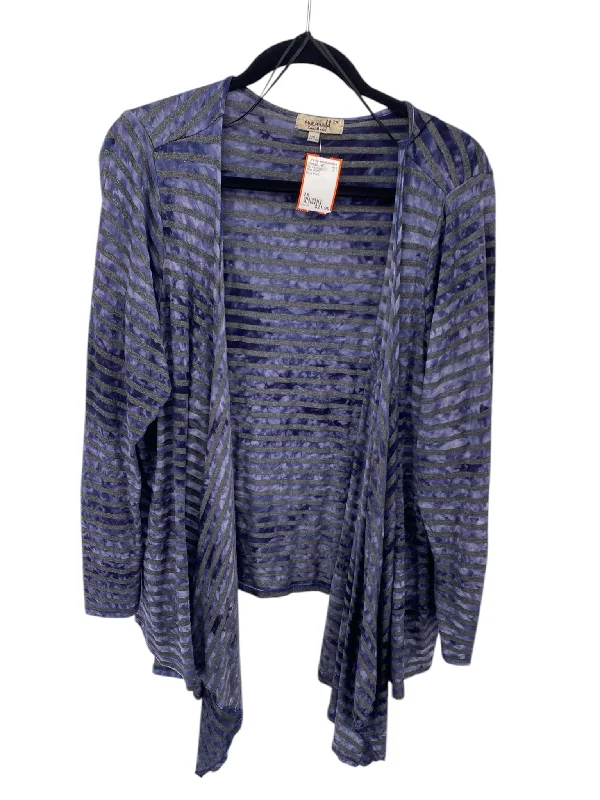 One World Women Size 2X Blue Print CD Cardigan