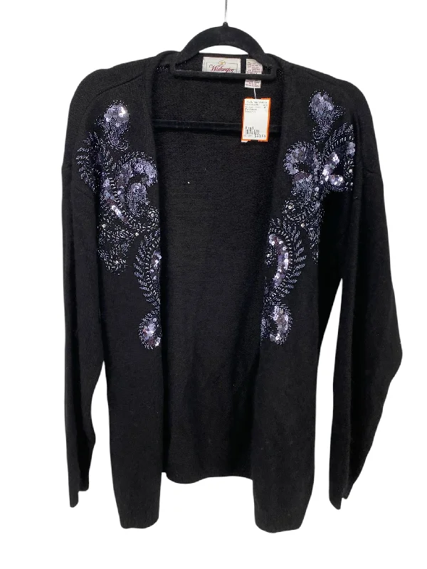 Worthington Misses Size Small Black Print Cardigan