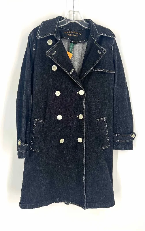 Ralph Lauren Size 6 Black Double Breasted Denim Vintage Coats Coat