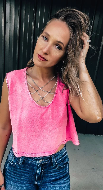 Vintage Pink Rhinestone Tank