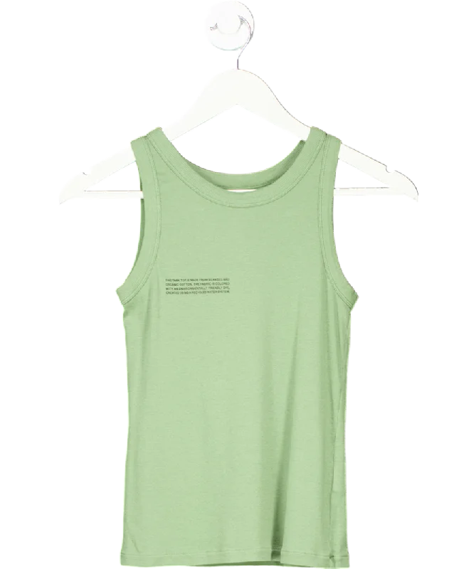 PANGAIA Green Lightweight Rib Tank Top UK S