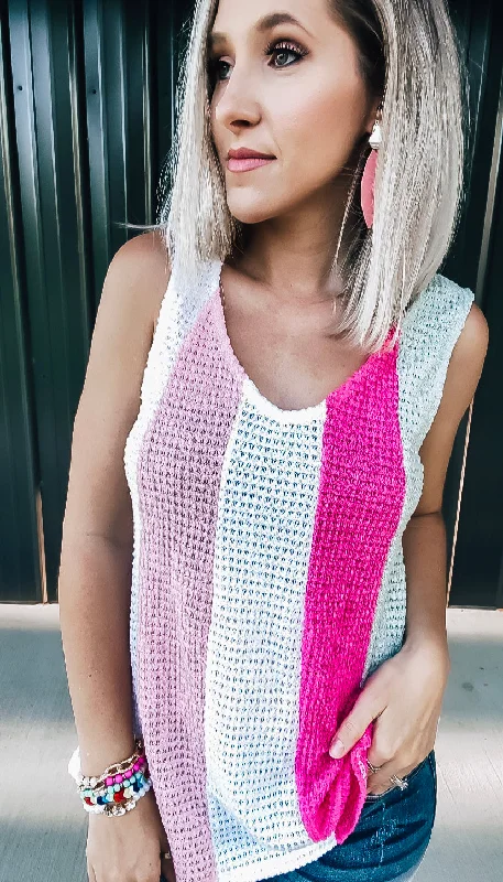 Pink Striped Tank